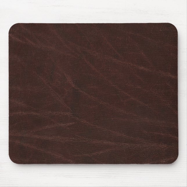 Dark Brown Leather Mouse Mat (Front)