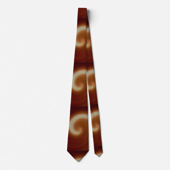 Dark Brown Light Spiral Art Tie (Front)