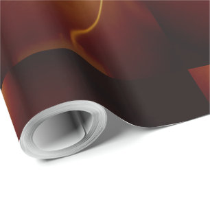 Dark Brown Light Spiral Art Wrapping Paper