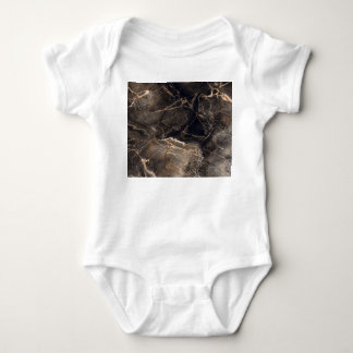 Dark Brown Marble Gold Veins Baby Bodysuit