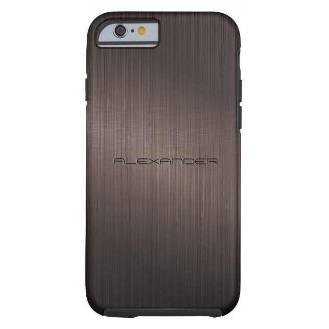 Dark Brown Metallic Look Pattern-Monogram Case-Mate iPhone Case (Back)