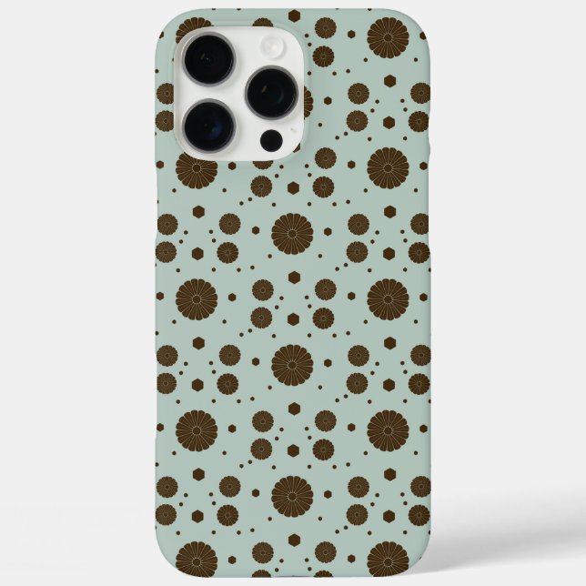 Dark Brown Micro Floral Sage green Case-Mate iPhone Case (Back)