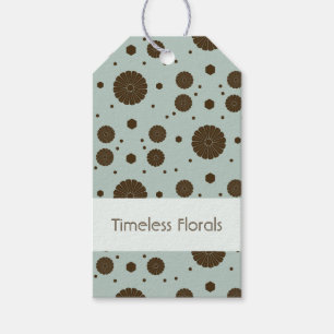 Dark Brown Micro Floral Sage green Gift Tags