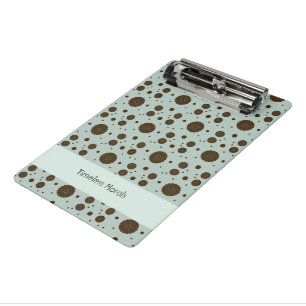 Dark Brown Micro Floral Sage Green Mini Clipboard