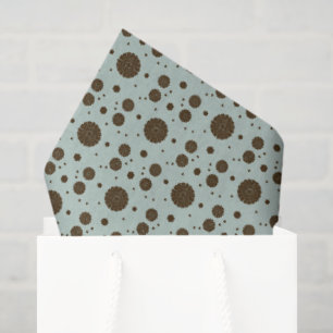 Dark Brown Micro Floral Sage green Tissue Paper