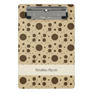 Dark Brown Micro Floral Sand Mini Clipboard