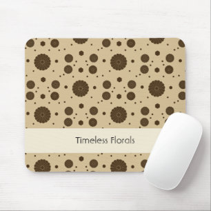 Dark Brown Micro Floral Sand Mouse Mat
