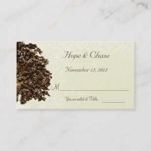 Dark Brown Oak Tree Place Cards