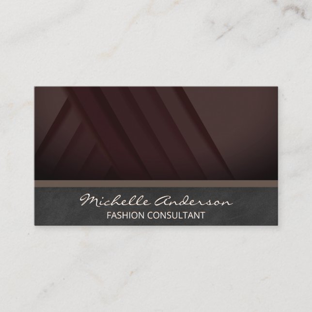 Dark Brown Panels | Black Luxury Background Business Card (Front)