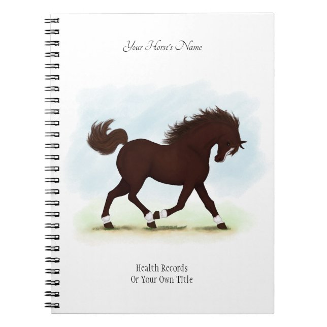 Dark Brown Personalised Horse Owner's Journal (Front)