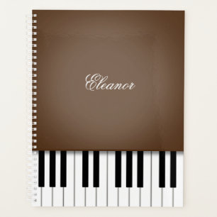 Dark Brown Piano Music Keyboard CustomIzed Planner