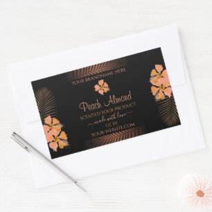 Dark Brown Product Labels Orange Exotic Flowers