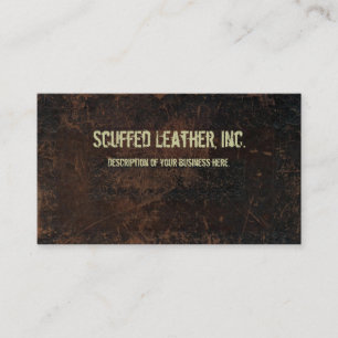 Dark Brown Scuffed Leather Look Business Card