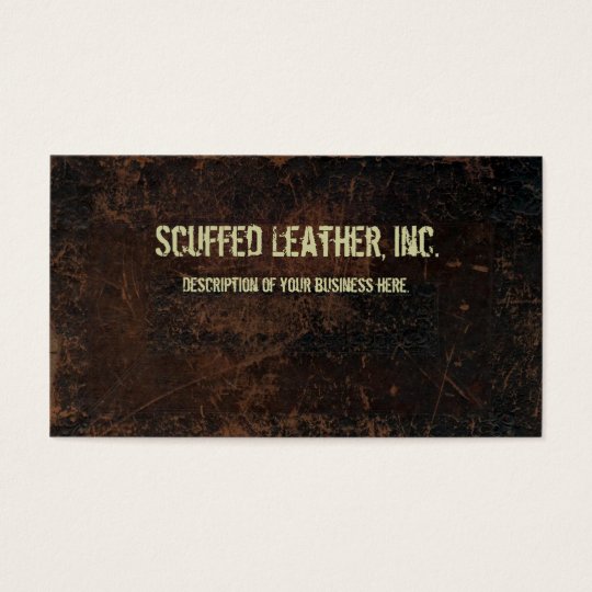Dark Brown Scuffed Leather Look Business Card