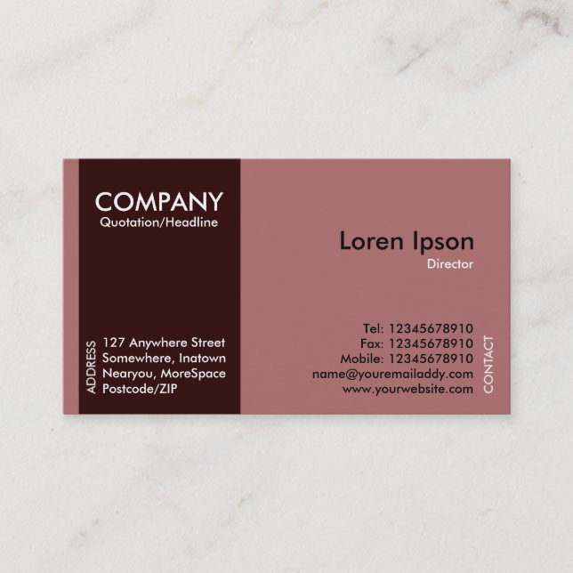 Dark Brown SideBand - Mid Brown (AF6D6D) Business Card (Front)