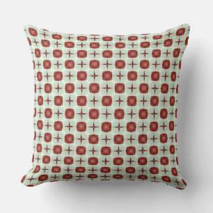 Dark Brown Square and Natal Star Throw Pillow