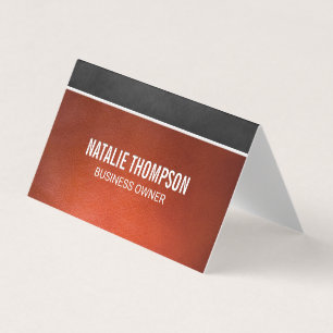 Dark Brown Texture   Orange Leather Background Business Card