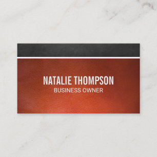 Dark Brown Texture   Orange Leather Background Business Card