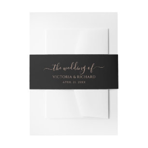 Dark Brown Wedding Invitation Belly Band