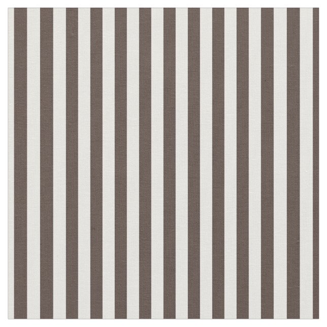 Dark Brown & White Stripes Fabric (Close Up)