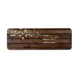 Dark Brown Wood Address Labels