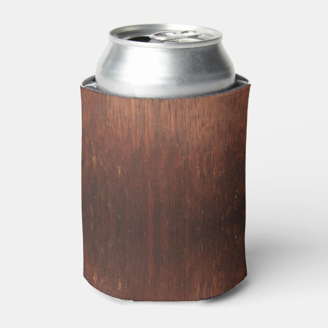 Dark Brown Wood Can Cooler (Can Front)