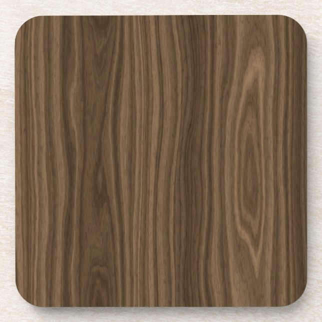 Dark Brown Wood Grain Coaster (Front)