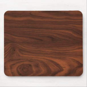 Dark Brown Wood Look Mouse Mat