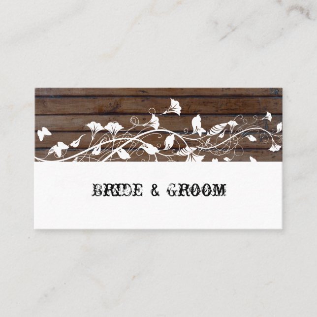 Dark Brown Wood Place Cards (Front)