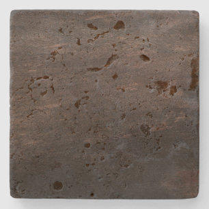 Dark Brown Wood Stone Coaster