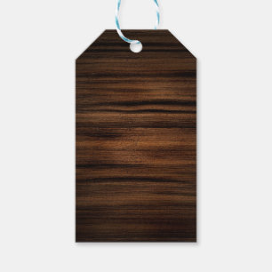 Dark Brown Wood Texture Pattern Gift Tags