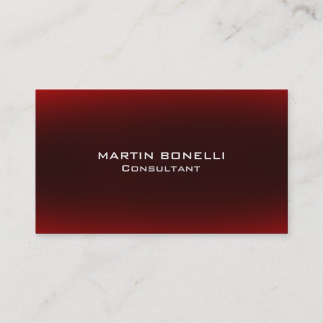 Dark Browny Red Trendy Plain Clean Business Card (Front)