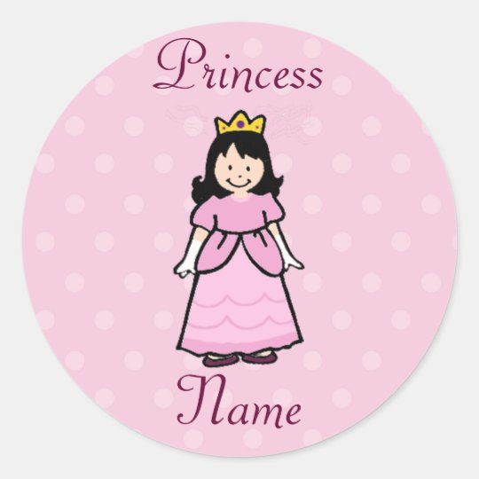 Dark Brunette Princess Stickers