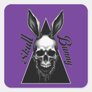 Dark Bunny – Gothic Easter Art - Autocolante Square Sticker