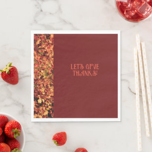 Dark Burgundy   Autumn Feast Happy Thanks giving Napkin