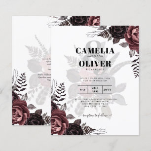 Dark Burgundy Black Roses Wedding Fall Winter