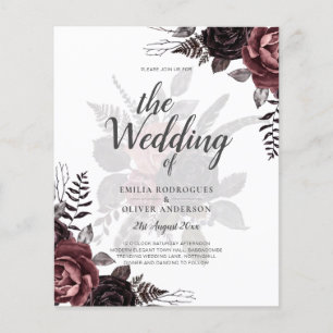 Dark Burgundy Black Roses Wedding Fall Winter