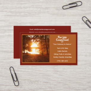 Dark Burgundy  Forest Camp Campground Business Card