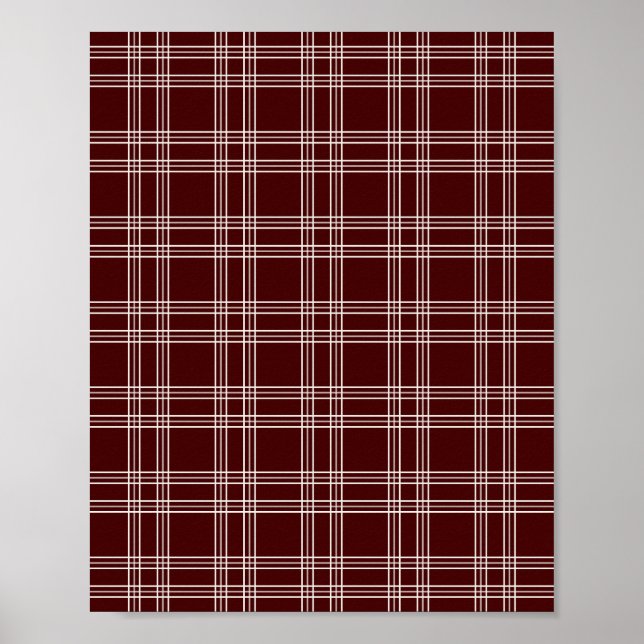 Dark Burgundy Gingham Poster (Front)