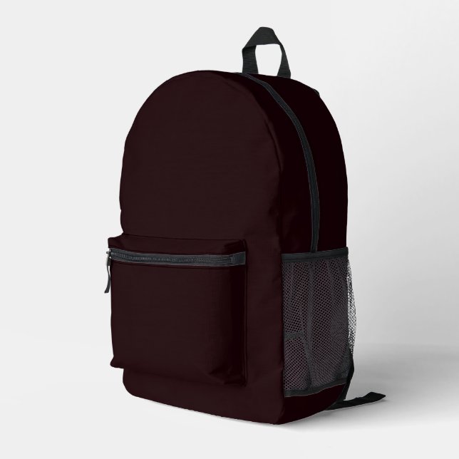 Dark Burgundy | Plain Burgundy  Printed Backpack (Back Corner Right)