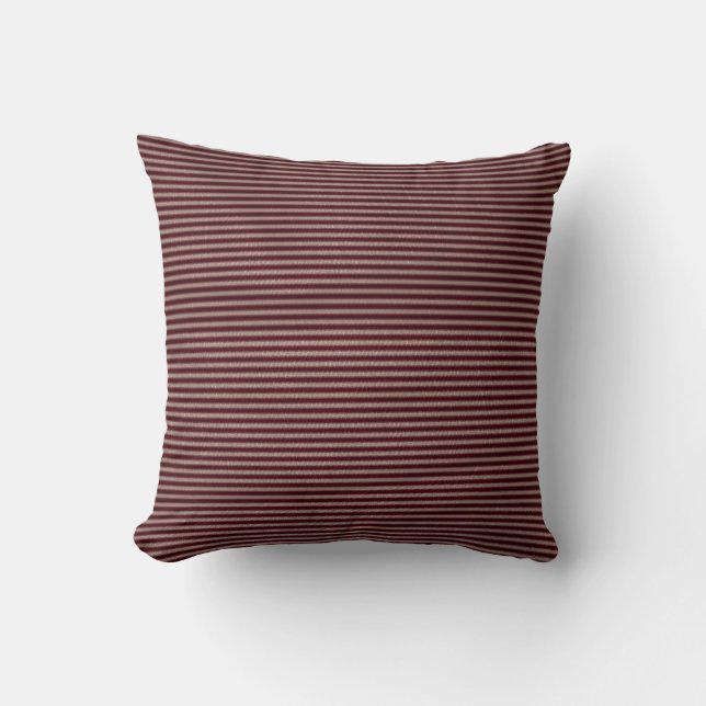 dark burgundy red stripes cushion (Front)