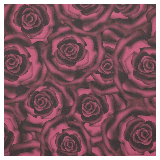 Dark Burgundy roses . Fabric (Swatch)
