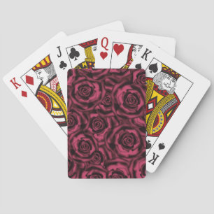 Dark Burgundy roses . Playing Cards