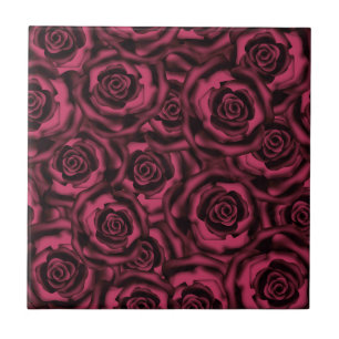Dark Burgundy roses . Tile