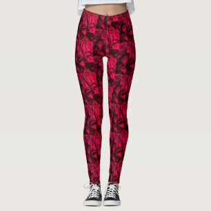 Dark Burgundy Ruffles on Customised Tight Leggings