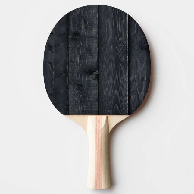 Dark Burnt Wood Simple  Ping Pong Paddle (Front)