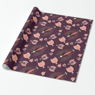 Dark butterflies seamless pattern wrapping paper