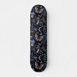 Dark Butterfly Botanical Celestial Skateboard