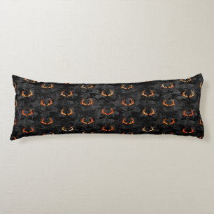 Dark Camo With Deer and Antlers (Double sided) Body Cushion