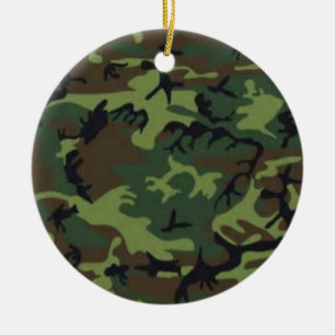 Dark camouflage ceramic tree decoration